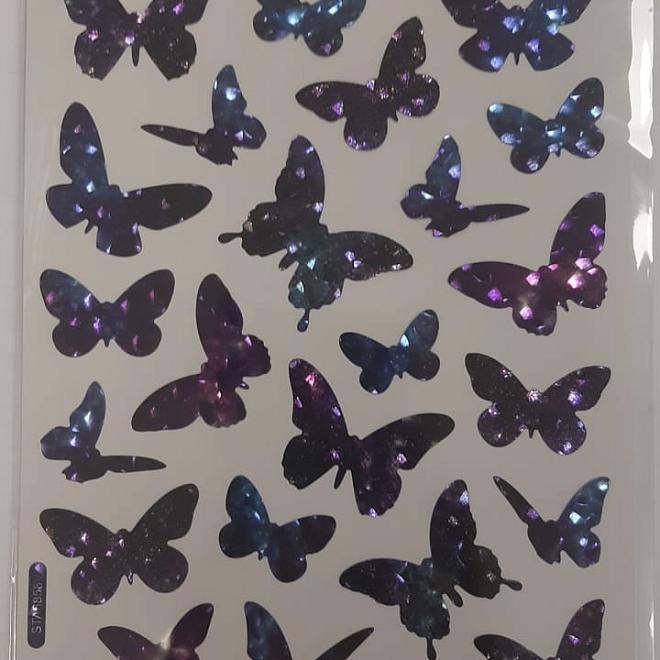 Наклейки для декора 6858 бабочки космические