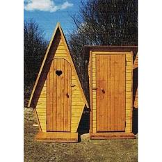 Туалет дачный деревянный двускатный профнастил 1,2*1,35*2,5м