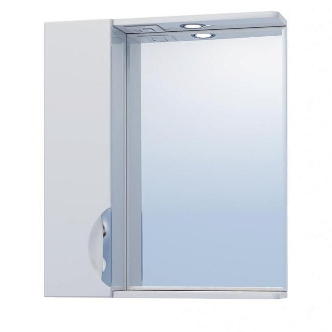 Шкаф зеркальный Галлао 2 (Джика) белый подсветка 80*15,5*70