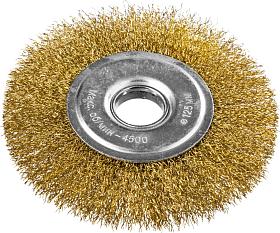 Щетка для УШМ дисковая витая стальная латунированная проволока 0,3мм 125*22мм 35101-125/ 35141-125 /6/