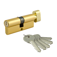Личинка для замков ZЛВ-70мм ЭКО 35*35 золото ключ-вертушка 5 ключей