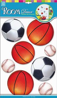 Наклейки для декора 2111 спортивные мячи