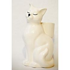 Подставка под ерш керамическая Кошечка белая